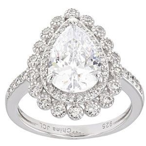 Pear Shaped stone .925 Sterling 5.85  CTW SZ8